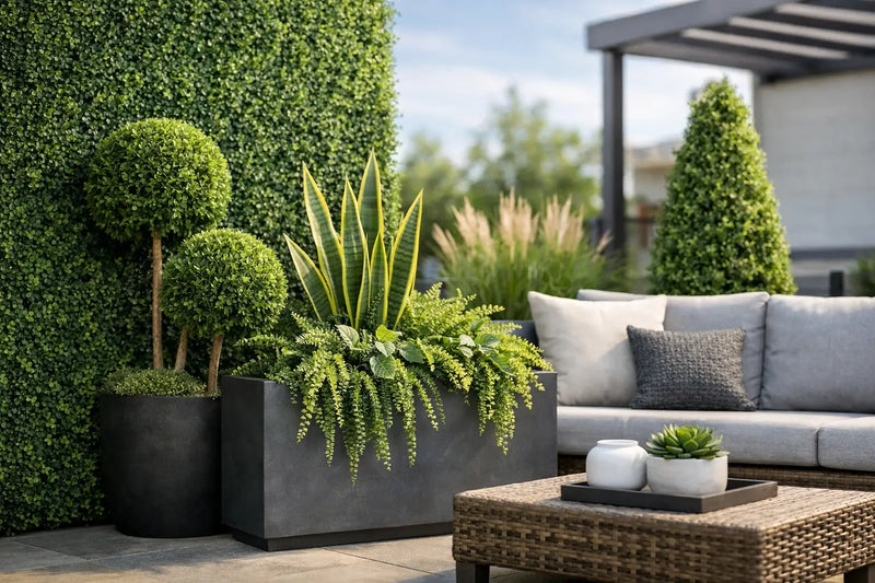 Outdoor Faux Greenery That Looks Designed