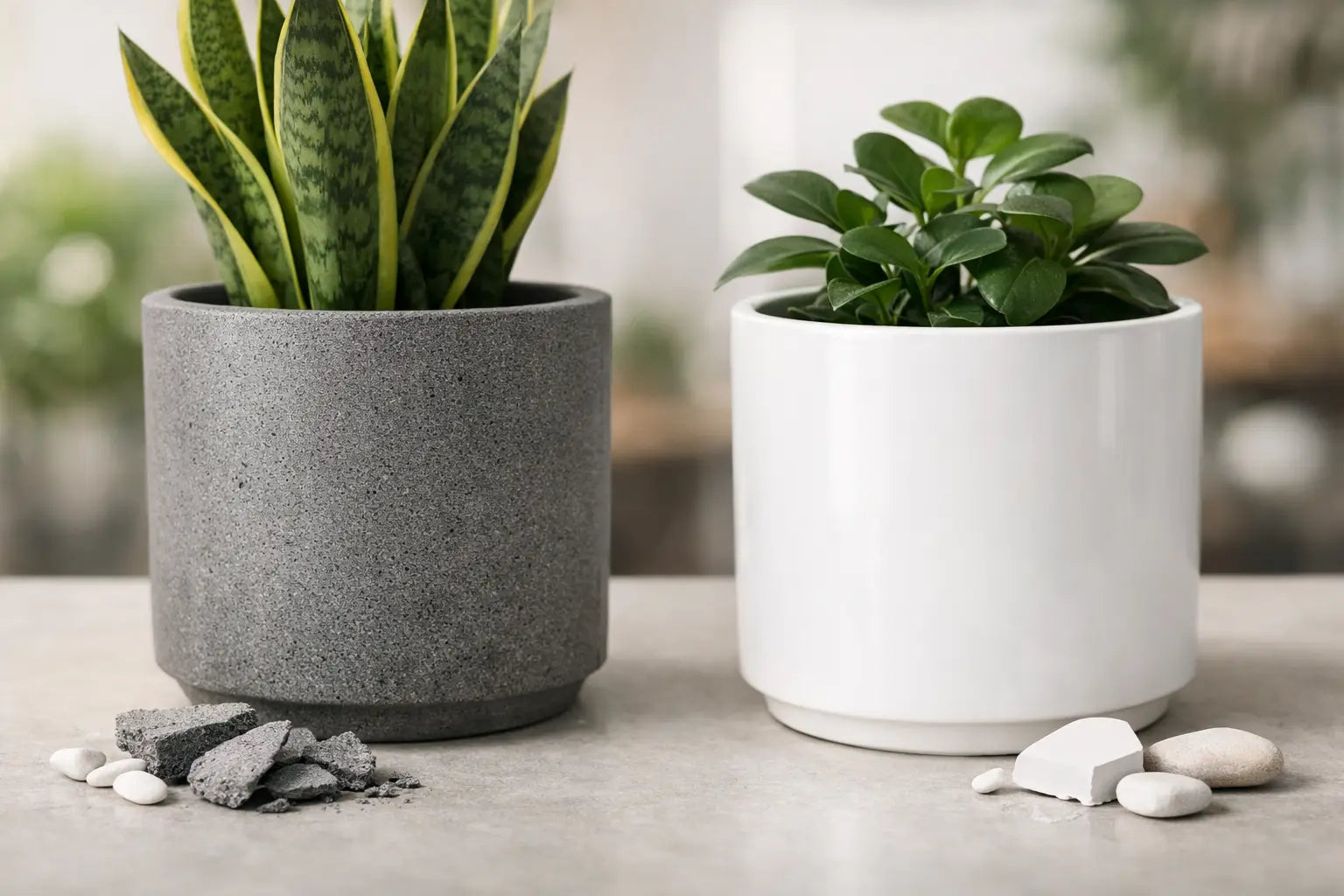 Fiberstone Ceramic Comparison for Modern Planters