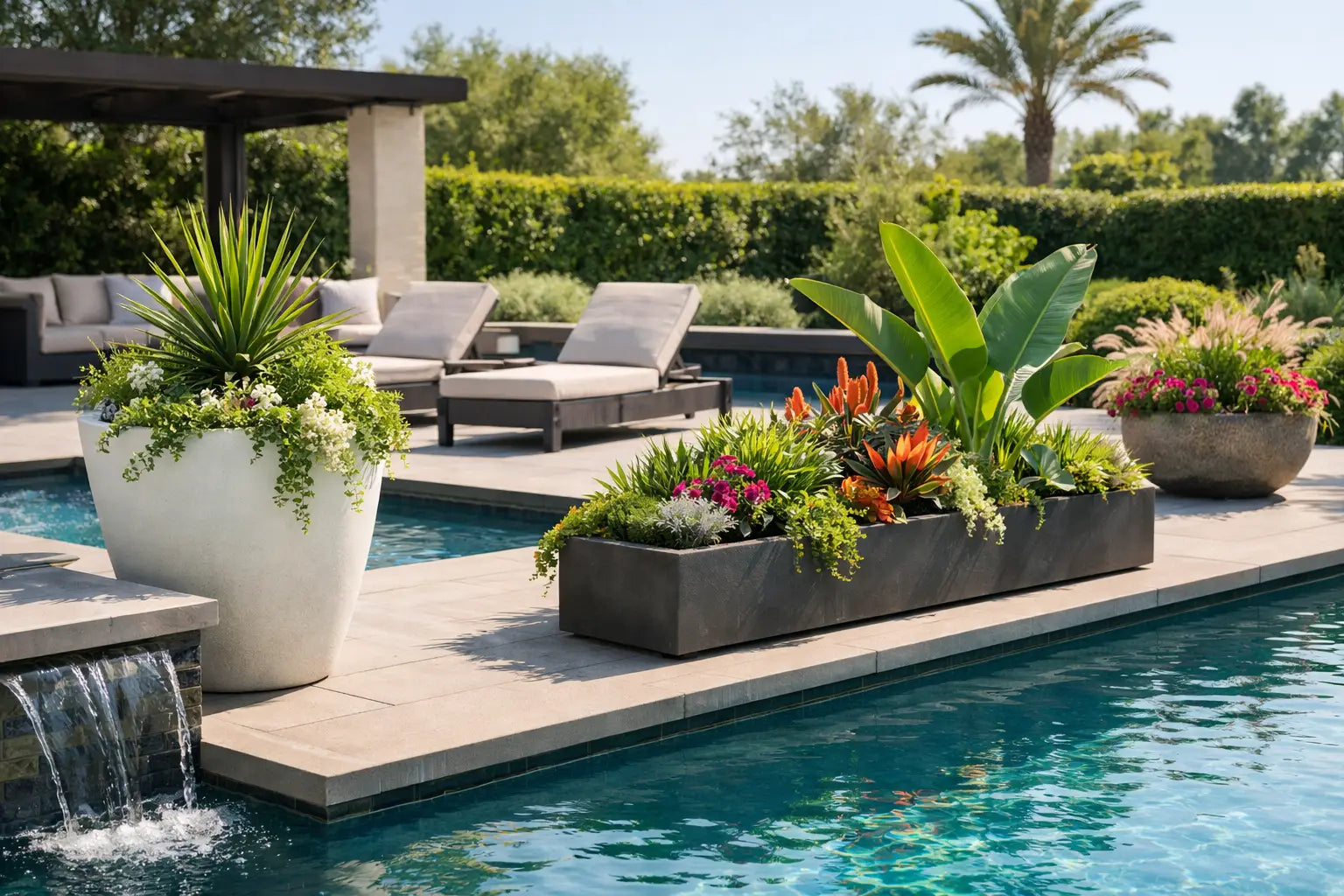 Poolside Planters That Define the Outdoor Room