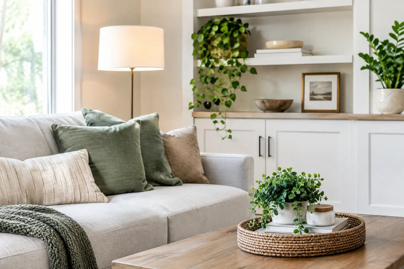 Faux Greenery for Rental Homes That Looks Built In