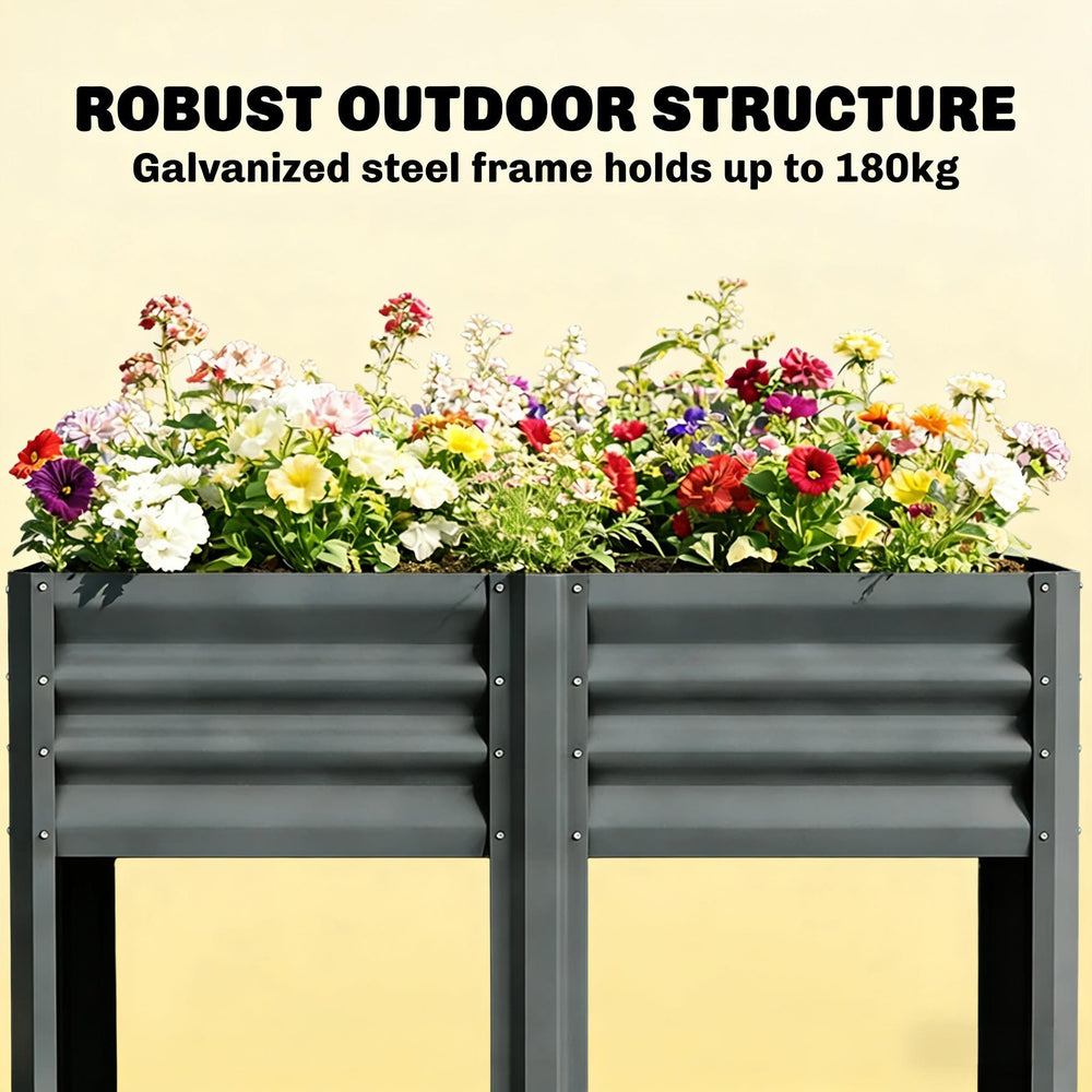 Patio Planter Box,Outdoor Elevated Planter Box,Raised Garden Bed Media 5
