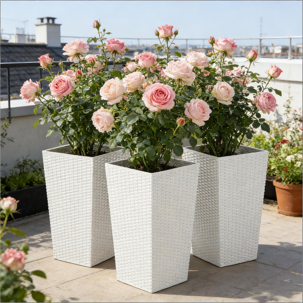 Spacious Plant Pots,Plants Box Set of 3,Tall Planters Box Media 1