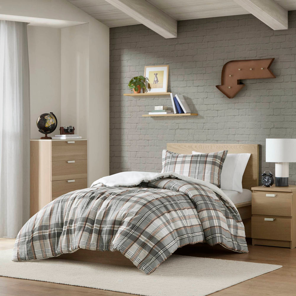 Plaid Duvet Cover Set Twin/Twin XL Media 8