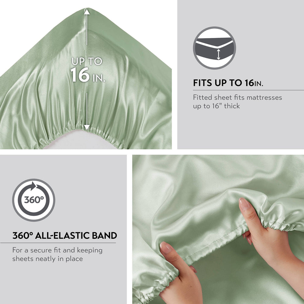 6 PCS Queen Luxury Sheet Set Sage Media 5
