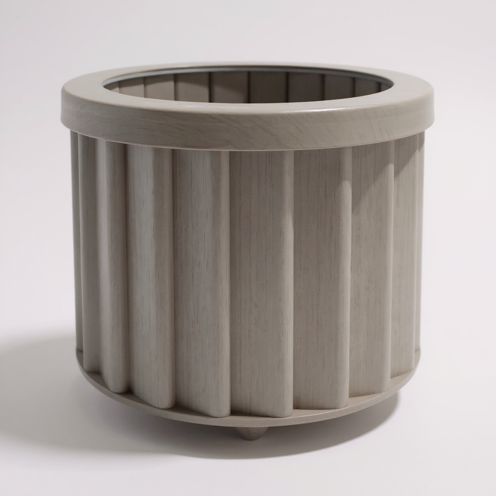 Round Strata Planter MD - Grey Brown Media 1