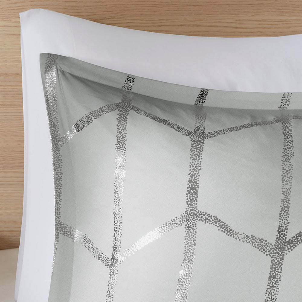 Twin/Twin XL Metallic Printed Duvet Cover Set Media 14