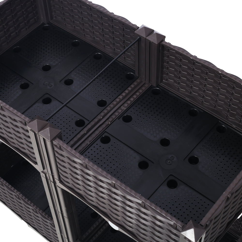 Planter Raised Beds - Elevated Planter Garden Box with Drainage Plug Raised Garden Beds for Vegetable/Flower/Herb Outdoor Standing Planter Beds Gardening Kit,Brown,31.5'x15.7'x27.7' Media 8