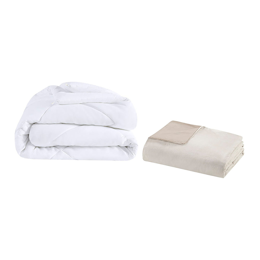 5 Piece Organic Cotton Oversized Comforter Cover Set w/removable insert Natural King/Cal King Media 6