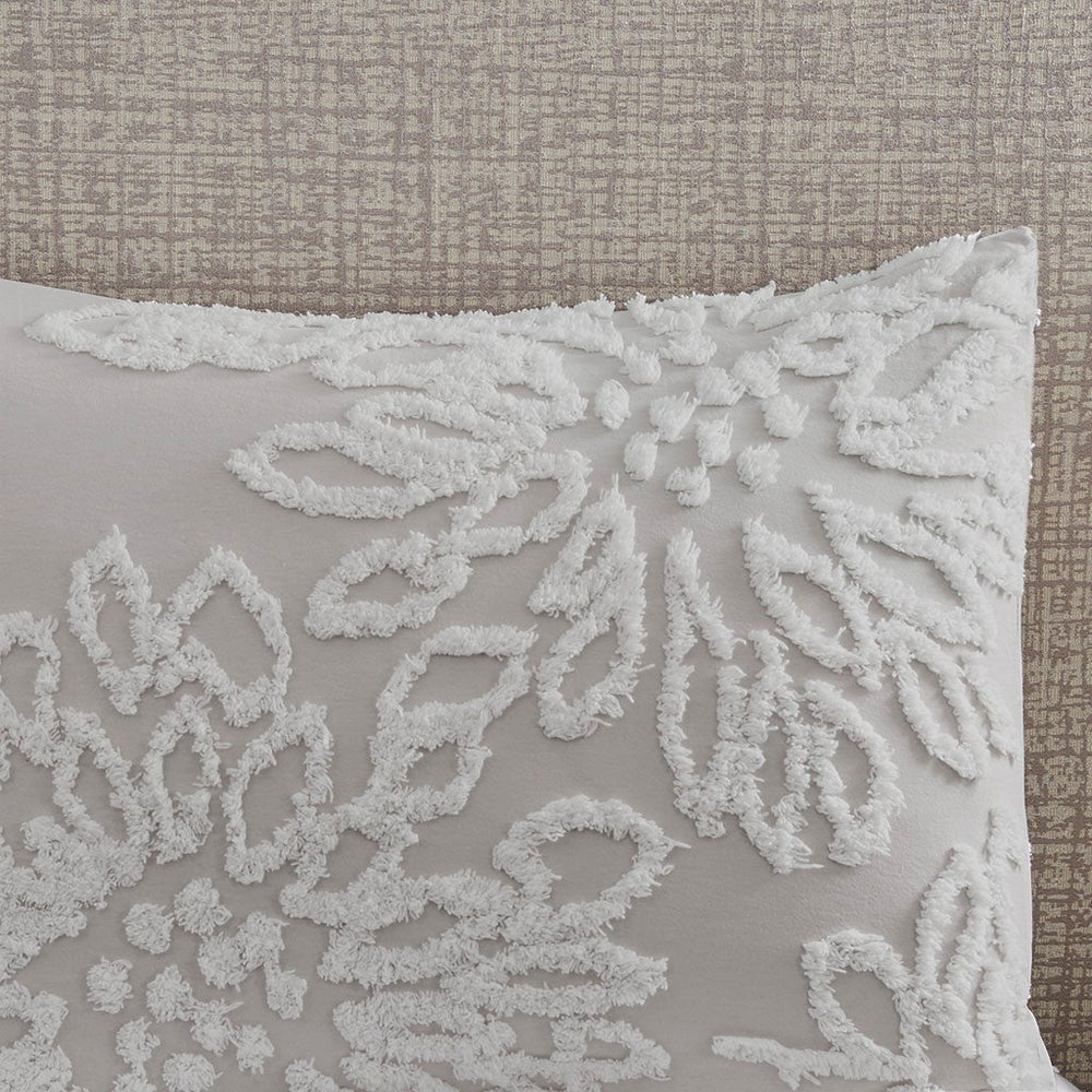 Full/Queen 3 Piece Tufted Cotton Chenille Floral Duvet Cover Set Media 14