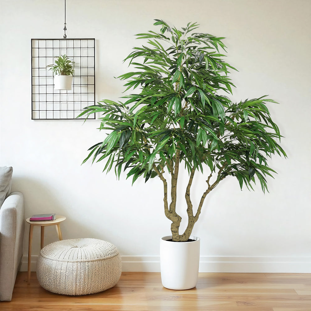 7FT Artificial willow Tree, Indoor Faux slik Greenery Plant for Home, Apartment, or Office Decoration, 1pc/set Media 8