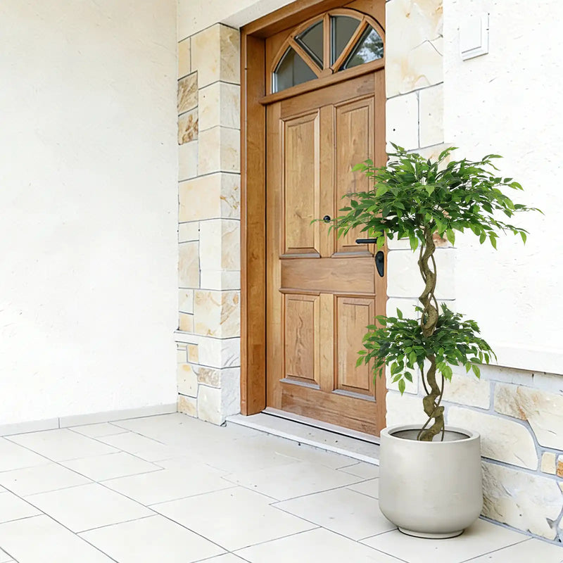 5.2FT Artificial Ficus Tree, Lifelike Faux Banyan Tree with Pot for Home, Office Patio Decor, 1pc/set