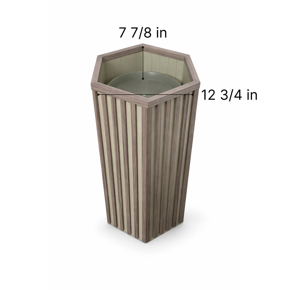 Hexagon Column Planter LG - Ash Brown Media 7