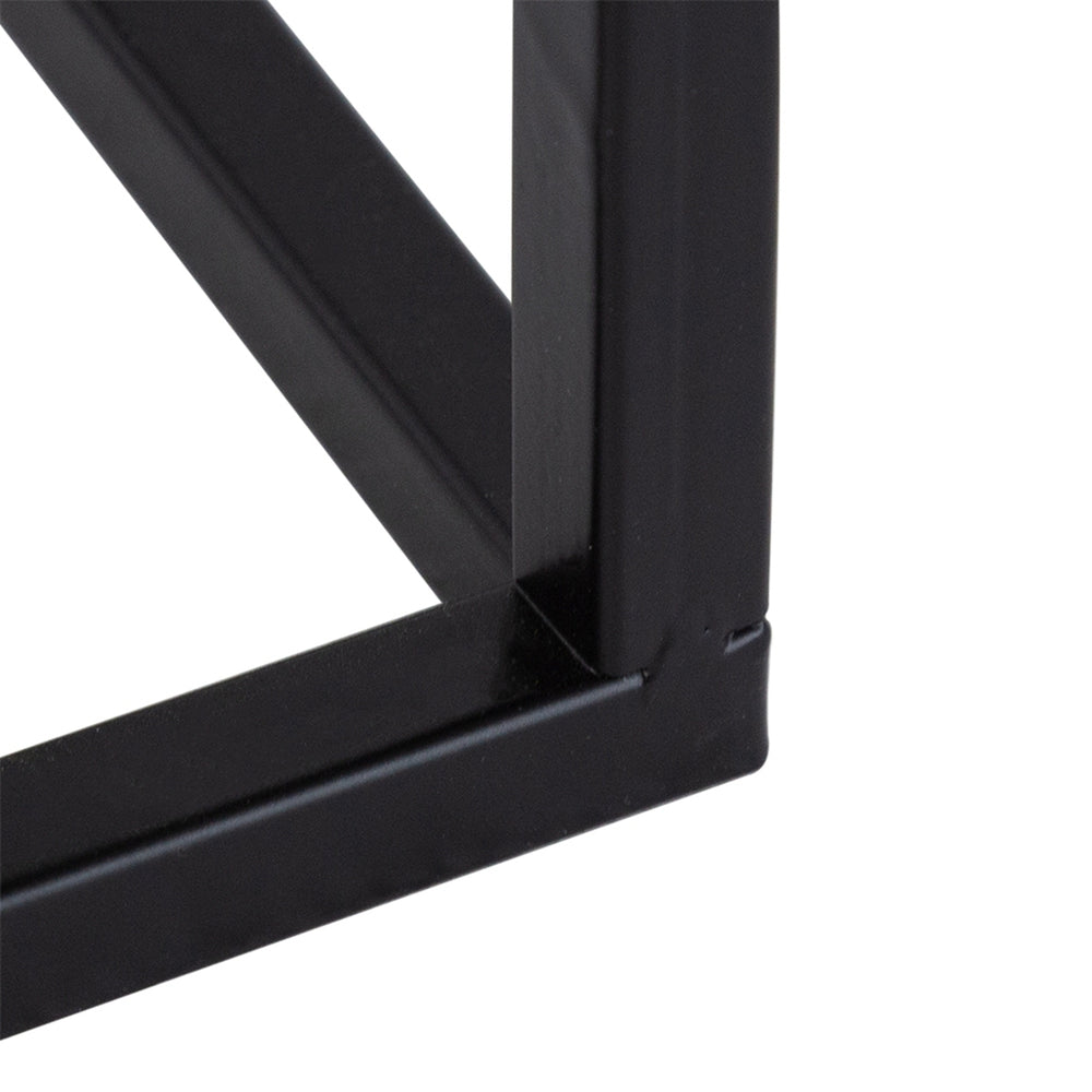 Set of 2 Reclaimed Wooden Box With Black Iron Stand, L:11x11x29.5' S:8.5x8.5x21.5' Media 8