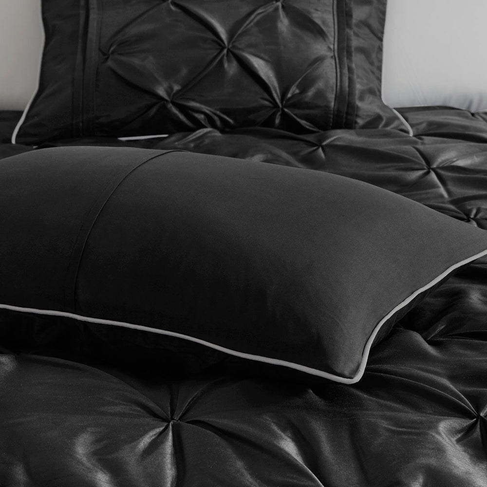 7 Piece Tufted Comforter Set Black Queen Media 11