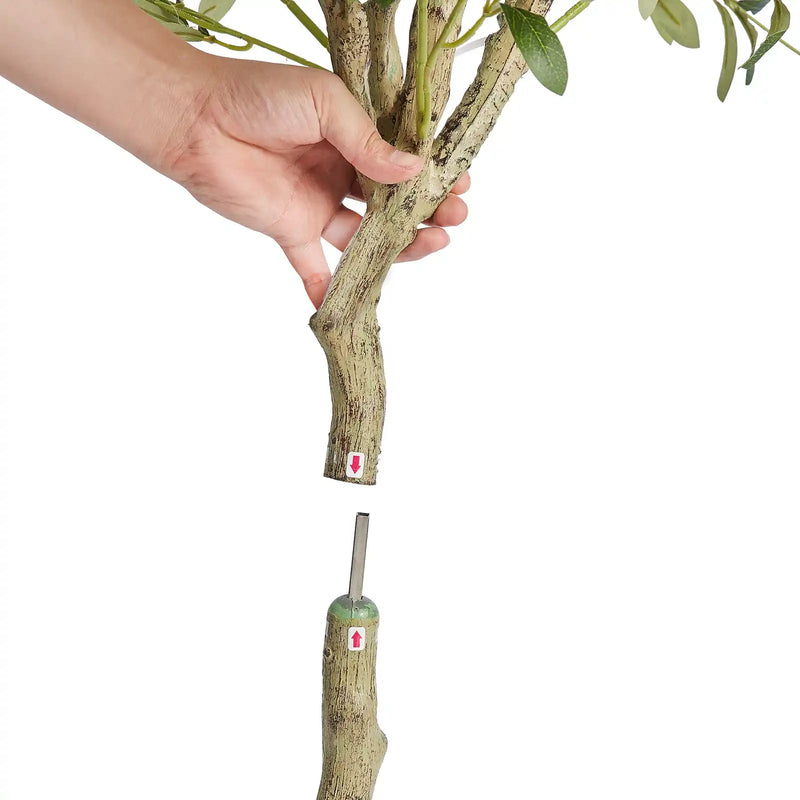Artificial Olive Tree, 6 FT Tall Faux Plant, Secure PE Material & Anti-Tip Tilt Protection Low-Maintenance Plant, Lifelike Green Fake Potted Tree for Home Office Warehouse Decor Indoor Outdoor