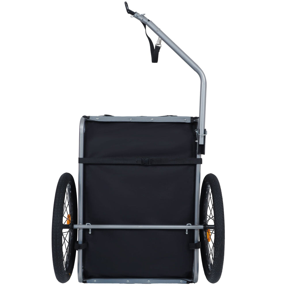 Large Folding Bike Trailer for Dogs – 66LB Capacity All-Terrain Pet Carrier, Durable Steel Frame for Cycling, Jogging, Camping & Outdoor Adventures, Black- Gray Media 11