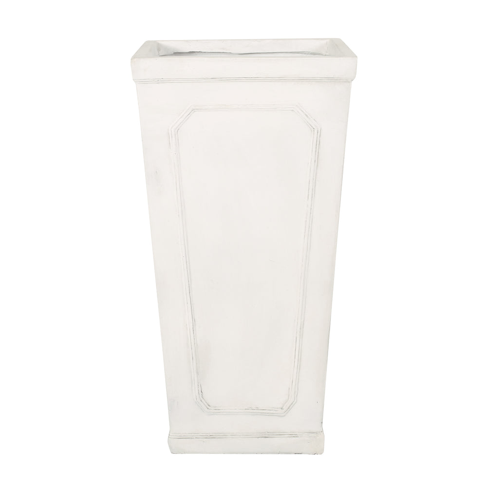 16'' x 30.5'' Outdoor MGO Planter with Antique White Finish Media 1