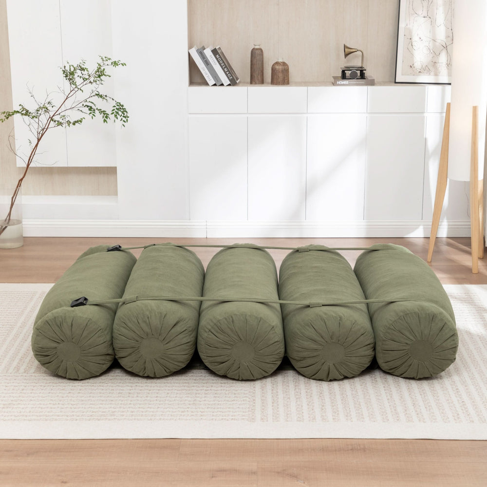 Corduroy Floor Sofa With Adjustable Straps & Multi Person Lounge Chair Media 7