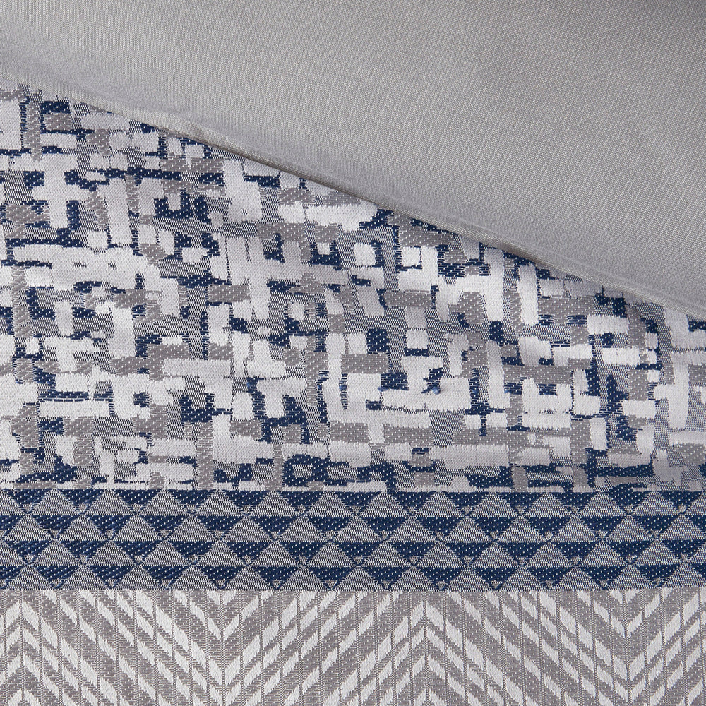7 Piece Jacquard Comforter Set Navy Cal King Media 5