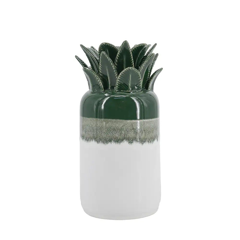 26929581 4.9x4.9x9.8' Tall Green and White Ombre Ceramic Pineapple Vase     DTY Store Ceramic Pineapple Vase     DTY Store
