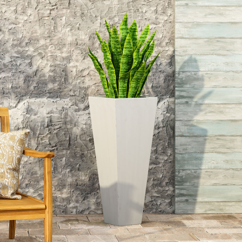 13' x 32.5' Cast Stone Planter Magnesium Oxide, Matte White Media 2