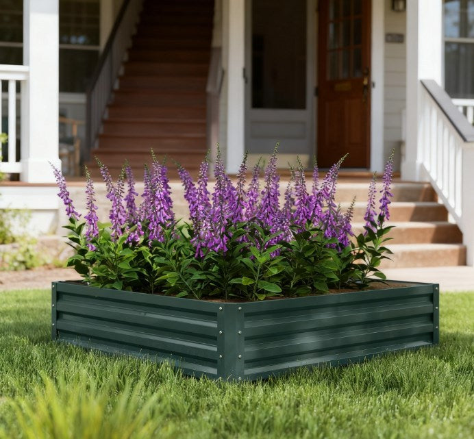 Easy to Assemble Metal Planter Box,Galvanized Raised Garden Bed,for Growing Vegetables, Flowers, Herbs, Succulents Media 8