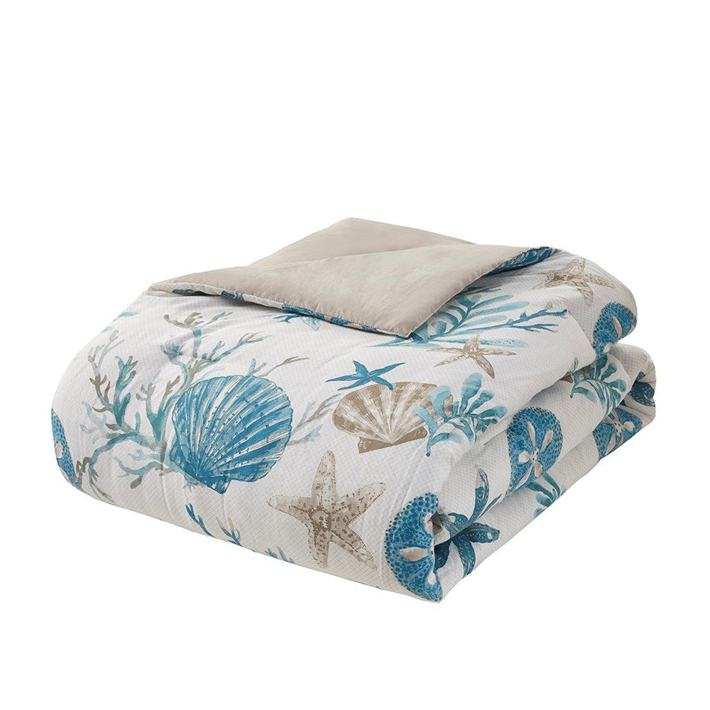 7 Piece Cotton Sateen Comforter Set Aqua King Media 6