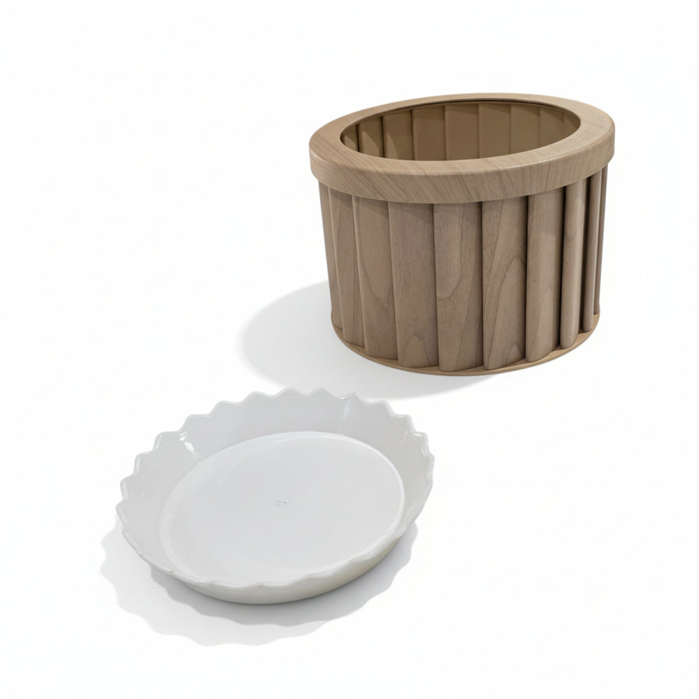 Round Strata Planter MD - Beige Brown Media 4