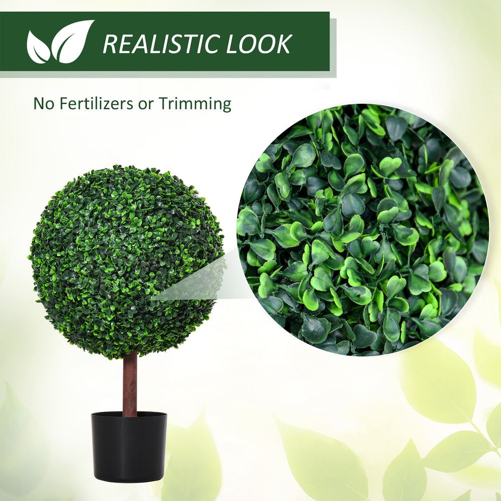 23.5' Artificial Boxwood Topiary Ball Tree, Fake Decorative Plant, Nursery Pot Included for Home, Balcony, Backyard and Garden Media 6