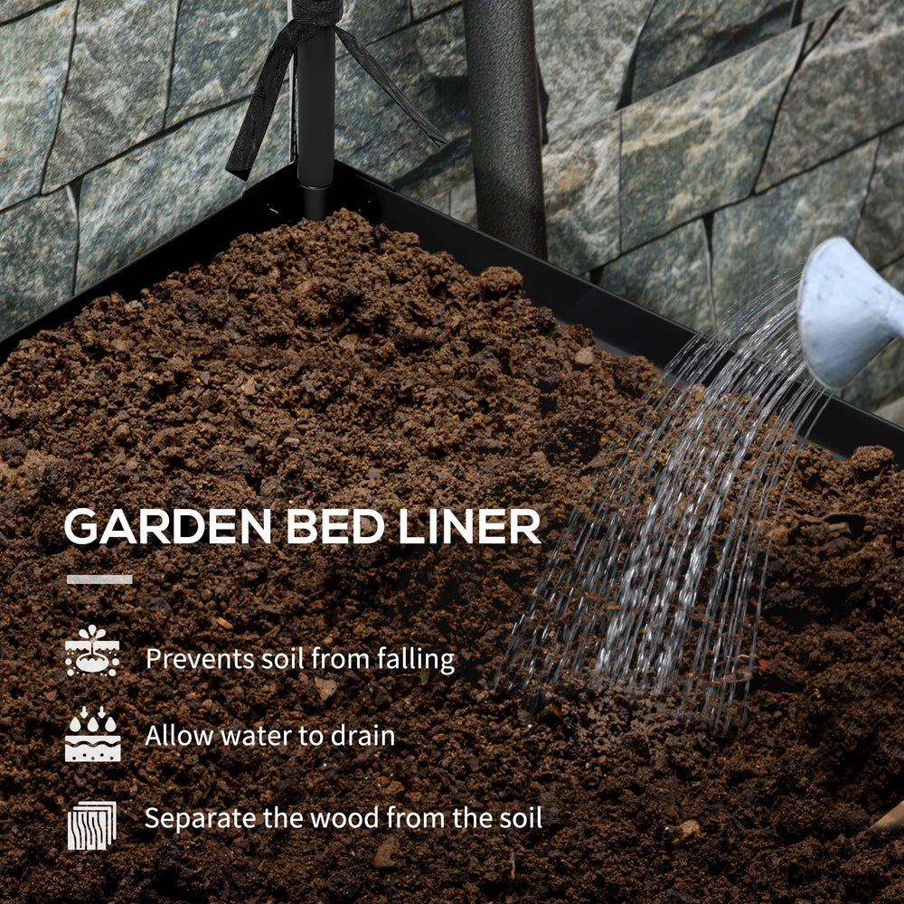 Metal Elevated Planter Box,Raised Garden Bed with Legs and Cover,with Bottom Shelf and Liner for Vegetables Media 4