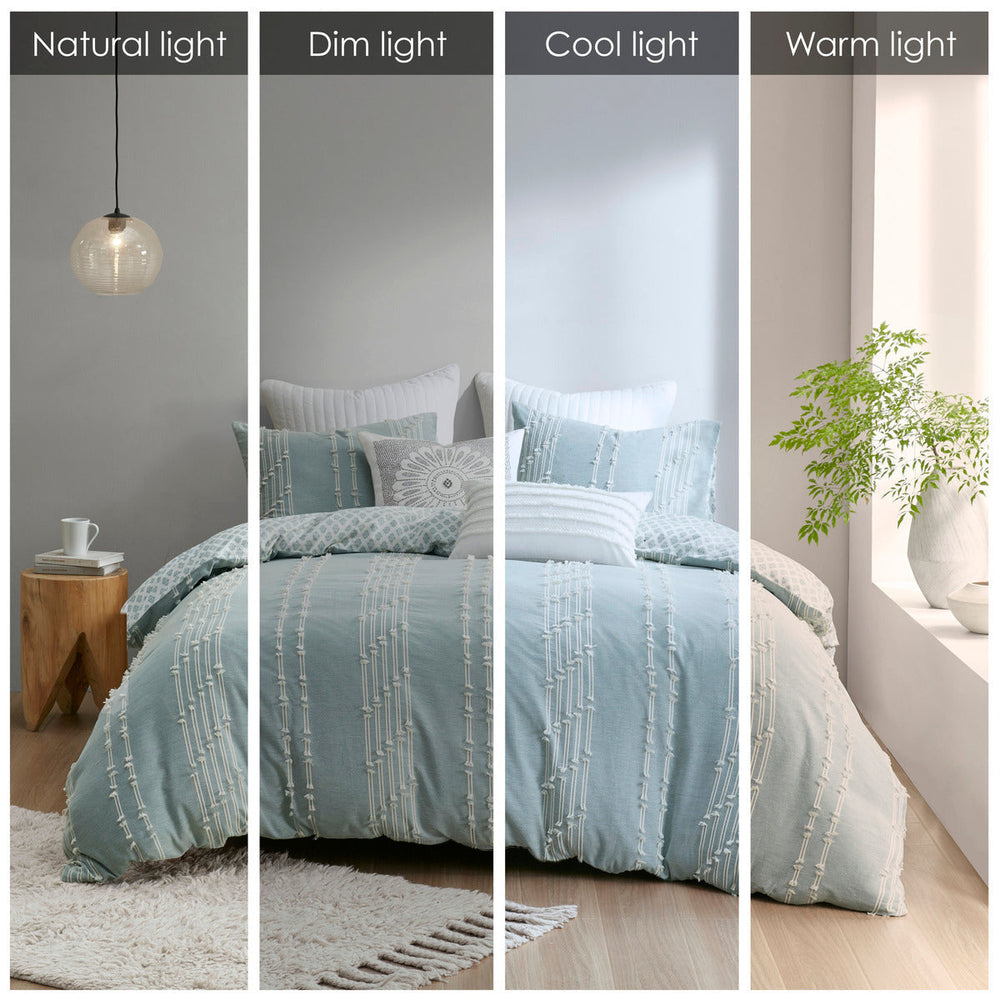 King/Cal King 3 Piece Cotton Jacquard Duvet Cover Set Media 20