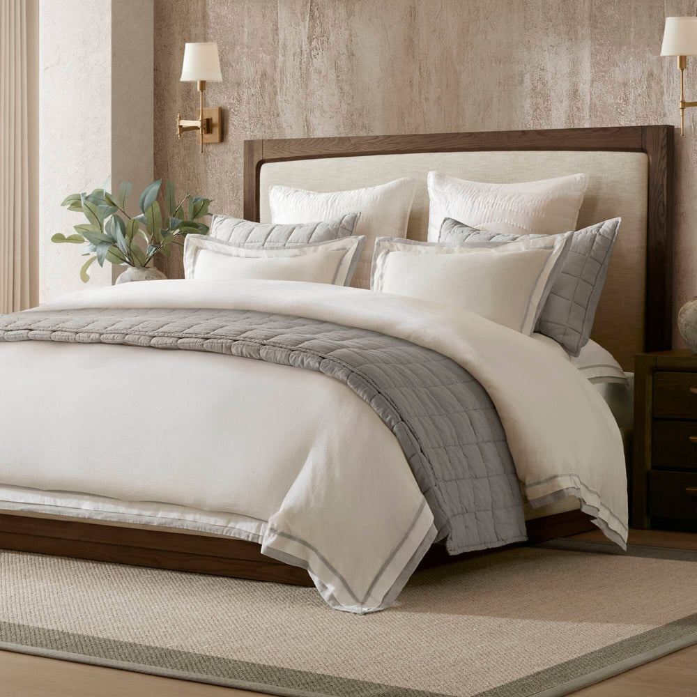 3 Pieces Full/Queen Duvet Cover Set,White+Gray Media 4