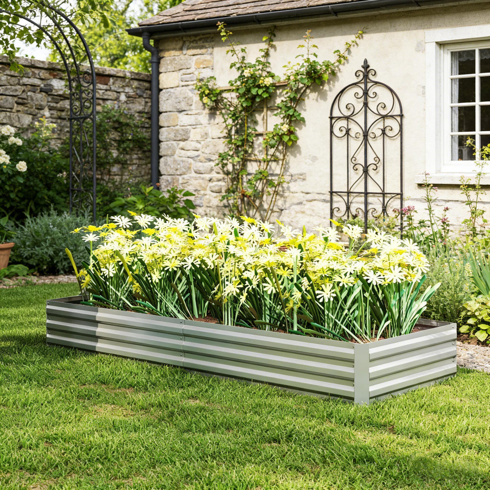 Flower Box,Plant Box,Garden Bed,Metal Raised Planter Box Media 2
