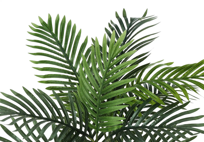 Artificial Plant, 24' Tall, Palm, Indoor, Faux, Fake, Table, Floor, Greenery, Potted, Real Touch, Decorative, Green Leaves, Beige Woven Basket