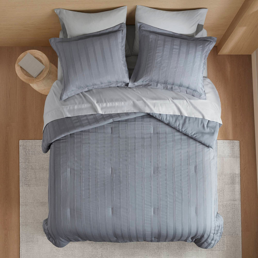 7-Piece Cal King Woven Striped Comforter Set Media 19