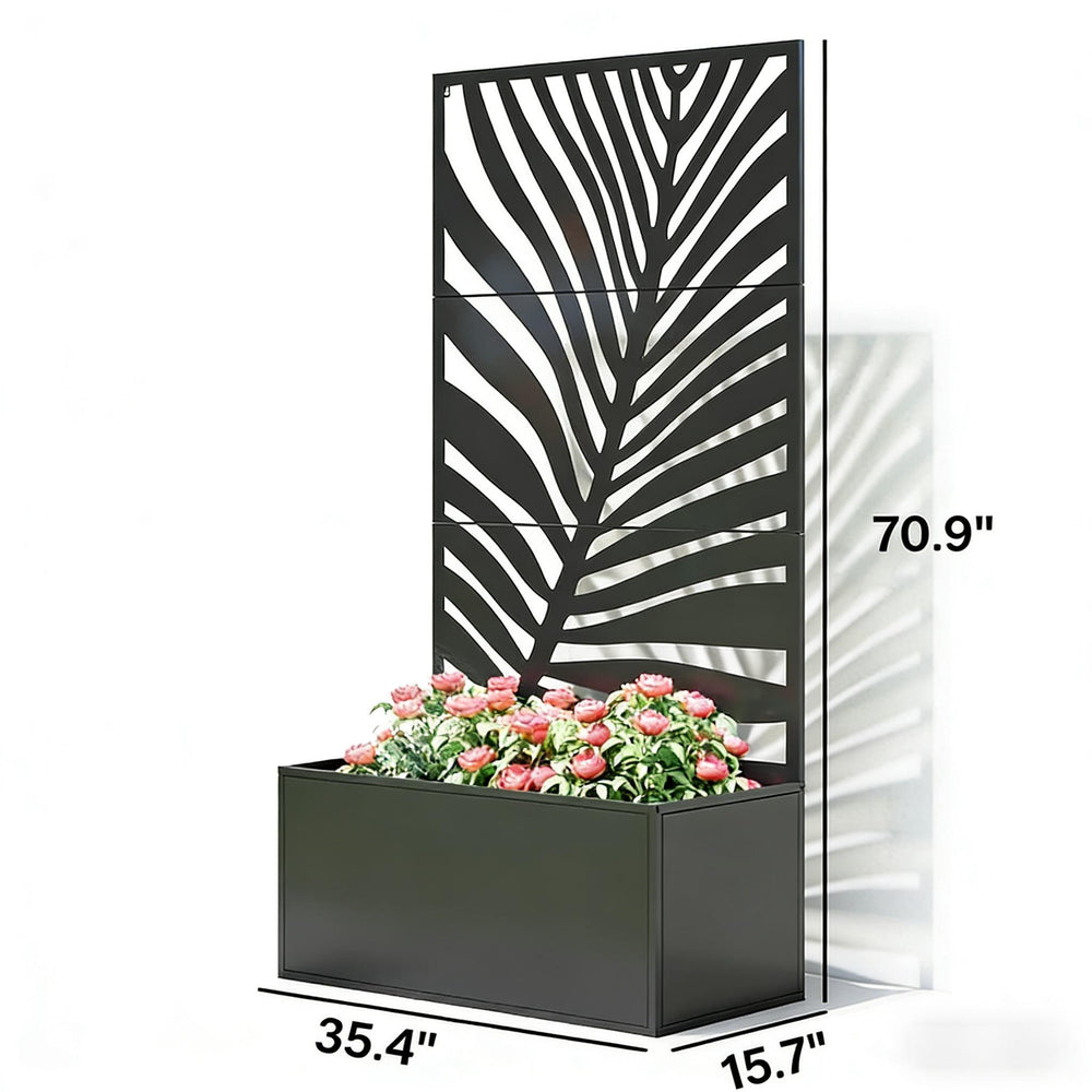 Outdoor Raised Garden Bed,Metal Planter Box,Large Planter Box Media 4