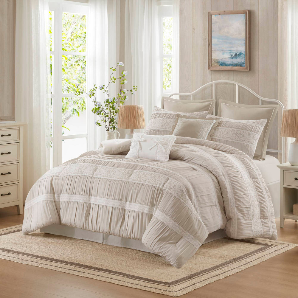 7- Piece Queen Jacquard Comforter Set Media 1