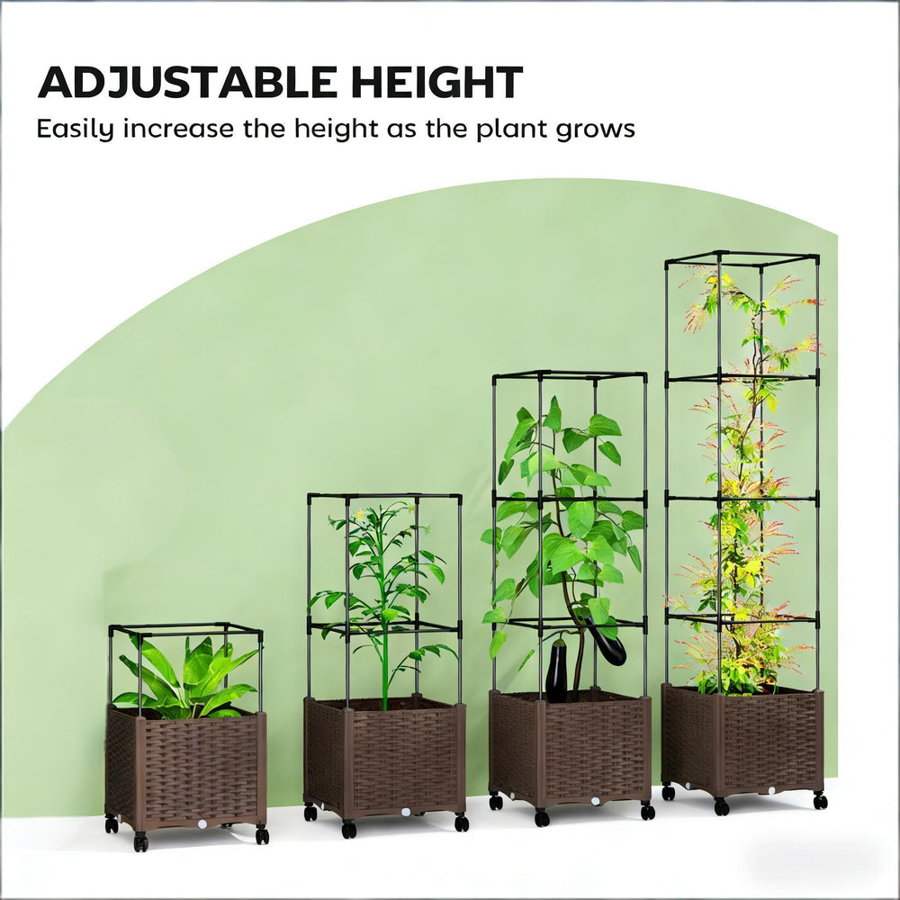 Plant Cage,Raised Garden Bed,Mobile Trellis Plant Bed Media 5