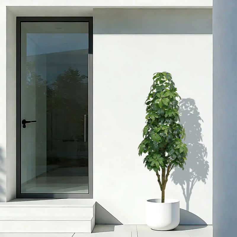 5.2FT Realistic Faux Tree with Lifelike Foliage in Green, Durable Plastic Construction for Indoor and Outdoor Use