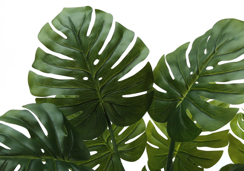 Artificial Plant, 45' Tall, Monstera Tree, Indoor, Faux, Fake, Floor, Greenery, Potted, Real Touch, Decorative, Green Leaves, Black Pot