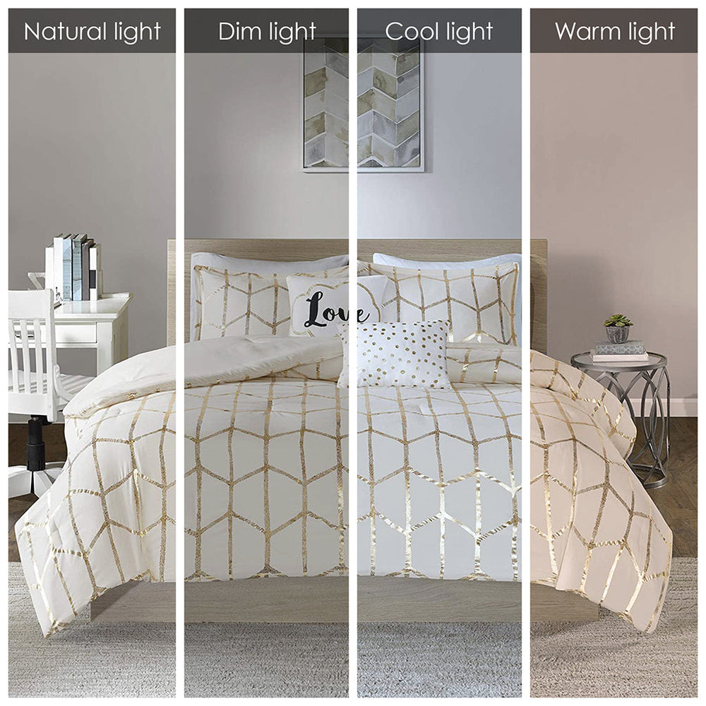 Full/Queen Metallic Printed Comforter Set Media 5