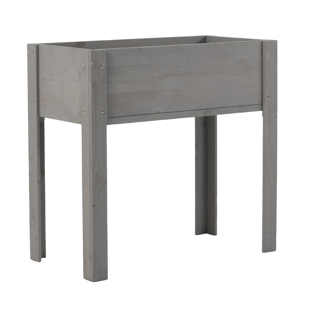 Elevated Wooden Garden Bed 31x16x31 inch with Legs for Outdoor Plants, Flowers, Fruits, Vegetables, Herbs in Grey Solid Wood Media 6