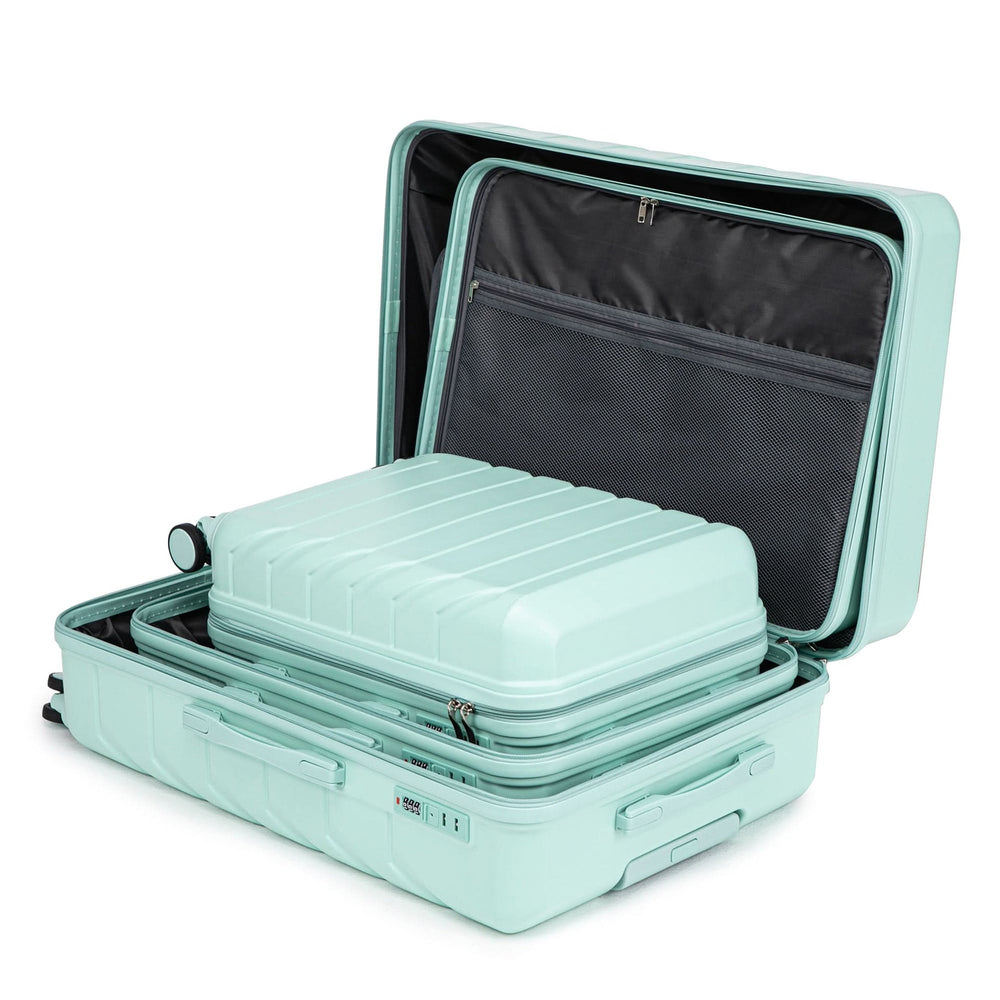 ABS Spinner Luggage Mint Green Durable 3 Piece Set & Combination Lock Media 20