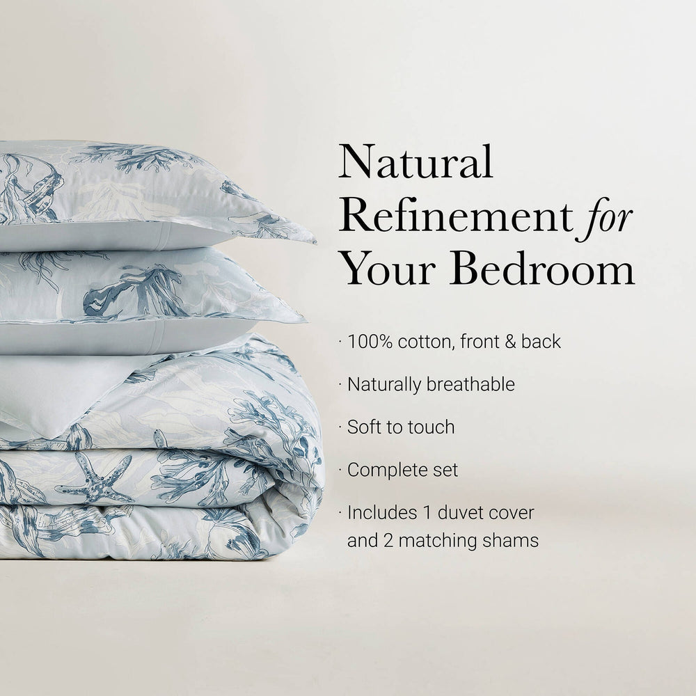 3-Piece Full/Queen 100% Cotton Sateen Duvet Cover Set,Navy/Blue Media 7