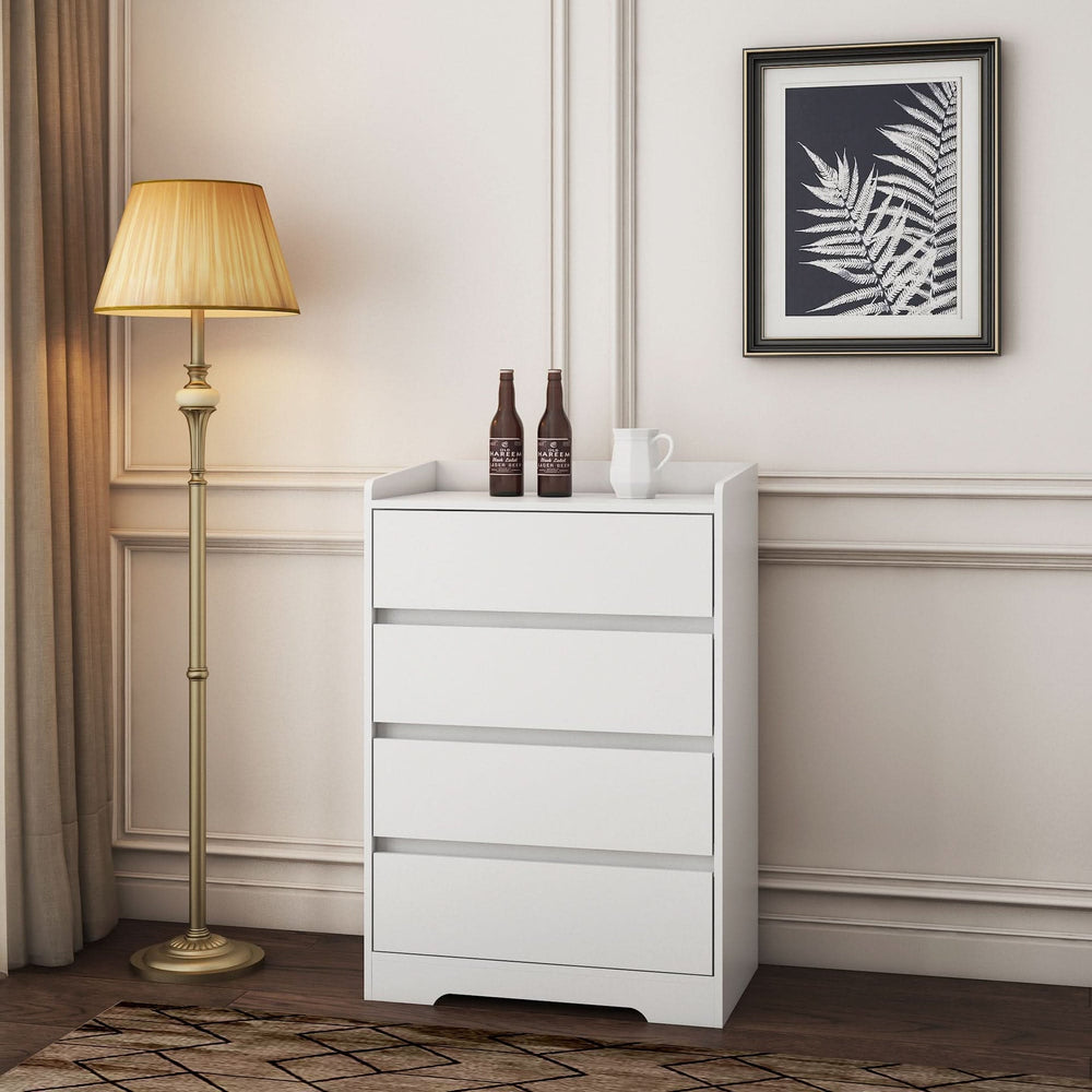 Bedroom Dresser Waterproof Minimalist White Cabinet Storage Organizer Media 7