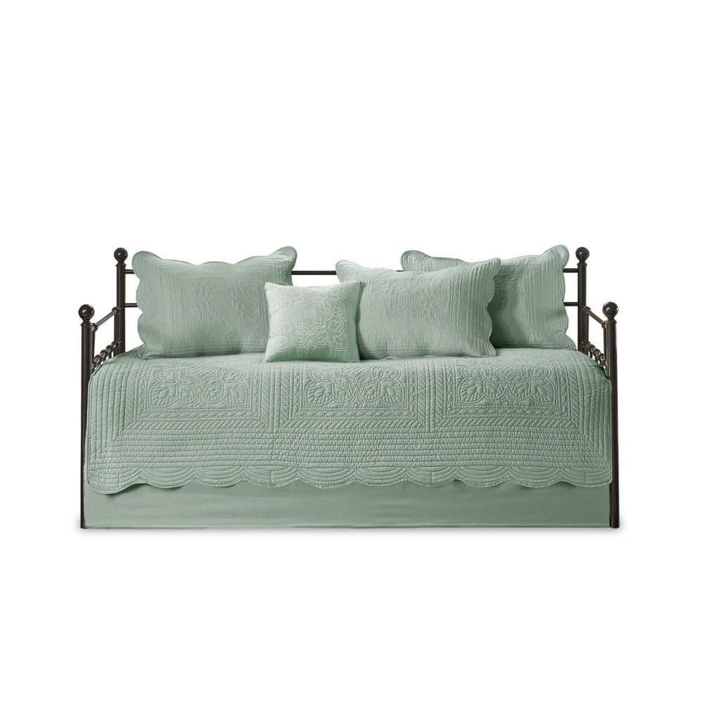 6 Piece Reversible Scalloped Edge Daybed Cover Set Seafoam Daybed Media 9