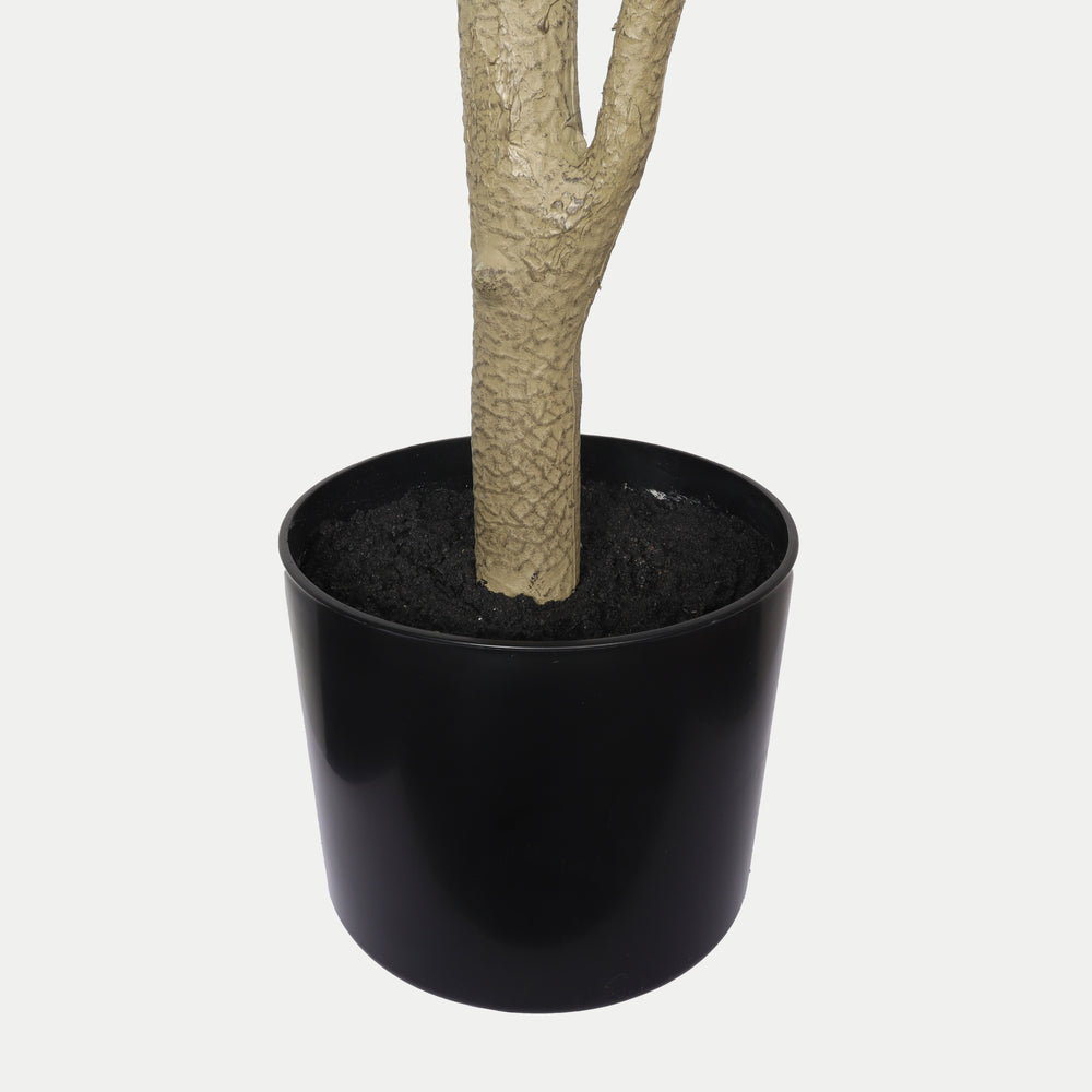6FT Real Touch Fake Fiddle Leaf Fig Tree in Black Plastic Pot with Green Fabric Leaves, Indoor Decor for Home Office Living Room Corner Media 9
