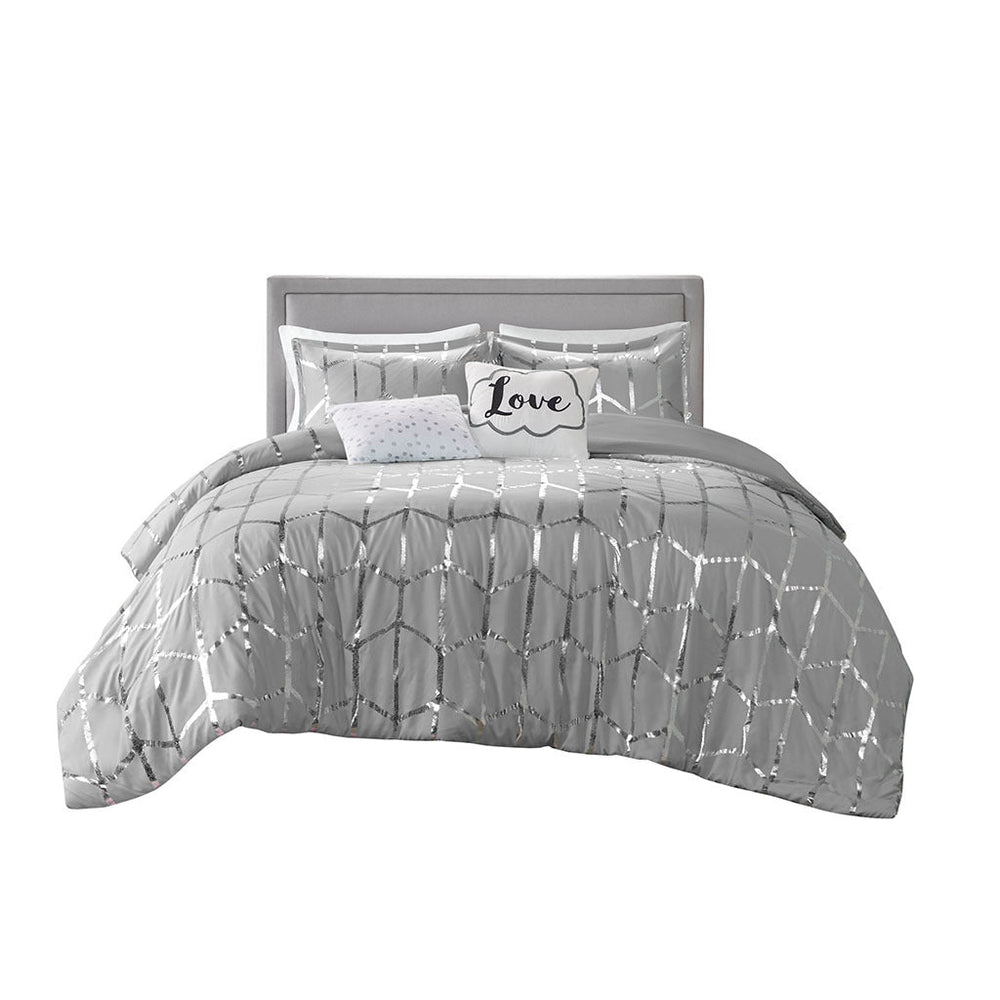 King/Cal King Metallic Printed Comforter Set Media 7
