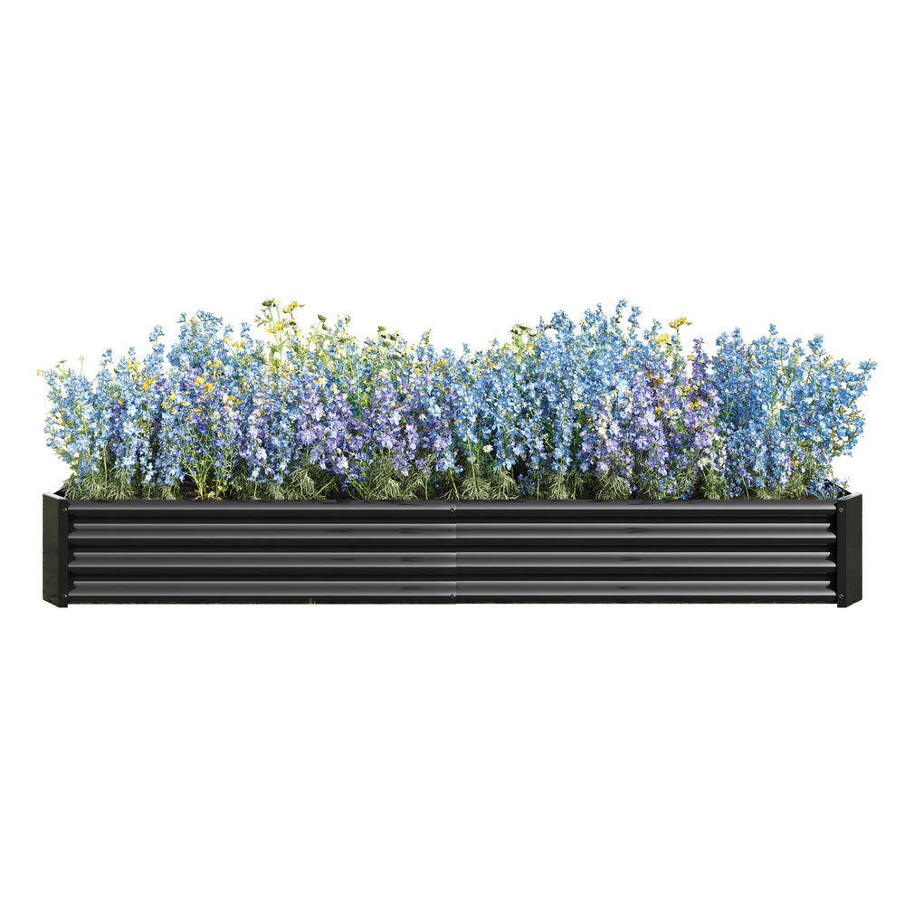 2PCS Black 8×4×1ft Metal Raised Rectangle Garden Planter Beds Media 11