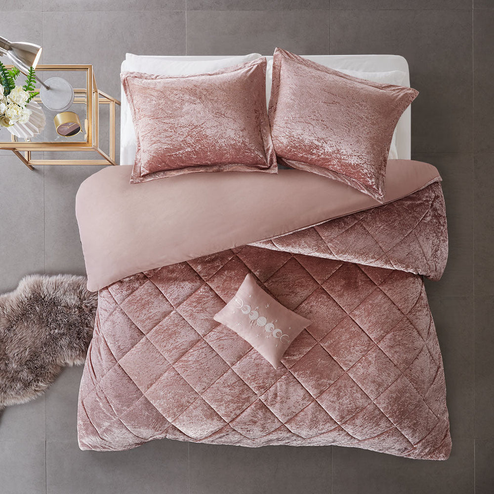 Twin/Twin XL Velvet Duvet Cover Set with Throw Pillow Media 12